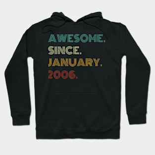 Years Old Awesome Since January 2006 18th Birthday Hoodie